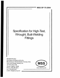 MSS SP-75: High-Test Butt-Welding Fittings Specification
