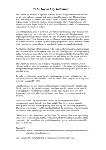 Green City Initiative: A Sustainability Report