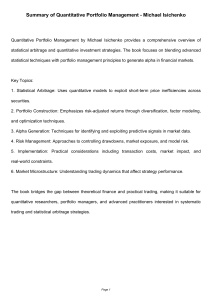 Quantitative Portfolio Management Summary by Isichenko