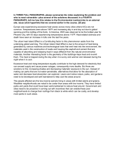 Urban Heat Island Effect & Environmental Justice