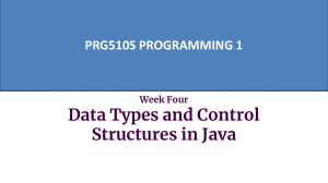 Java Data Types & Control Structures: Programming 1
