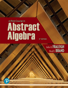 Abstract Algebra Textbook, 8th Edition by Fraleigh