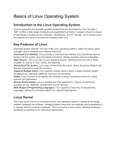Linux Operating System Basics: An Introduction