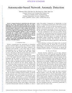 Autoencoder Network Anomaly Detection: CAE Approach