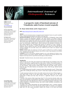 Trimalleolar Ankle Fracture Surgical Outcome Study