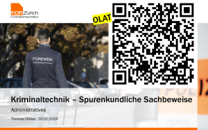 Forensische Wissenschaft Kurs&uuml;bersicht - Z&uuml;rcher Institut