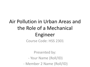 Air Pollution in Urban Areas: Role of a Mechanical Engineer