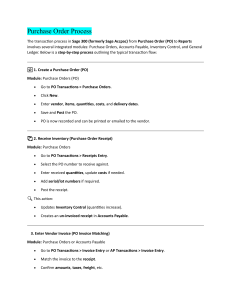 Sage 300: PO, OE, AP, AR Process Guide