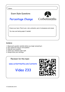 Math Percentage Change Exam Questions & Practice Worksheet