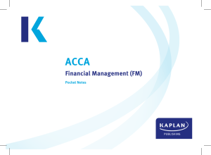 ACCA Financial Management (FM) Pocket Notes