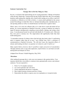 Multitasking & Productivity: Sentence Construction Test