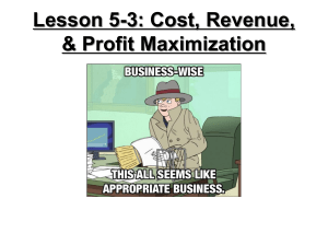 Cost, Revenue, & Profit Maximization: Business Economics