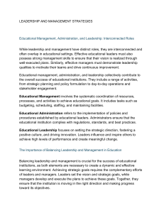 Leadership & Management Strategies in Education