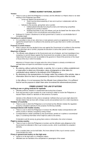 Crimes Against National Security & Law of Nations in the Philippines