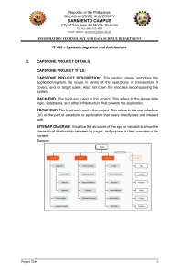 IT 402 Capstone Project Guidelines: System Integration & Architecture