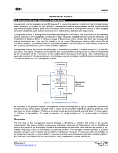 Management Science: Problem Solving Approach