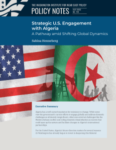 Strategic US Engagement with Algeria: Global Dynamics & Policy