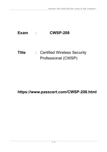 CWSP-208 Certified Wireless Security Professional Exam Dumps