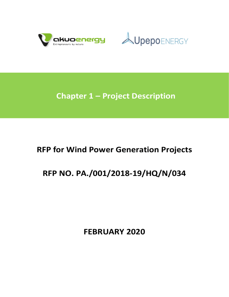 Wind Power Generation Project RFP: Upepo Energy Center