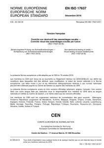 EN ISO 17637:2016 | Contr&ocirc;le Visuel des Soudures par Fusion