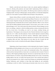 Mastitis Management in Dairy Cows: Hygiene, Housing & Teat Sealants