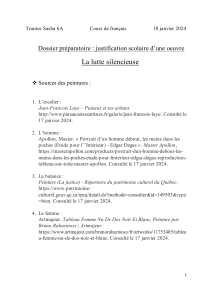 La lutte silencieuse : Dossier pr&eacute;paratoire de justification scolaire