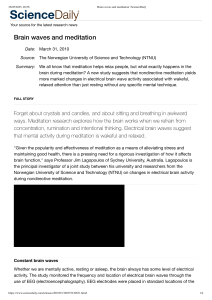 Brain Waves & Meditation: ScienceDaily Research on Relaxed Attention