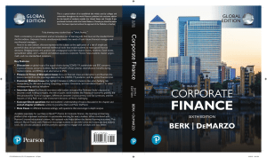Corporate Finance Sixth Edition: Berk & DeMarzo Global Edition Textbook