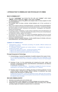 Criminology & Psychology of Crimes: Introduction & Theories