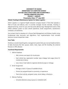 University of Ghana DCIT308: Data Structures & Algorithms Project 1
