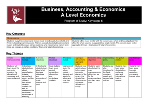 A Level Economics Program of Study: Key Stage 5 Curriculum