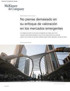 No sobrepiense la valoraci&oacute;n en mercados emergentes | McKinsey