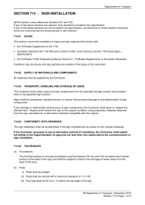 VicRoads Sign Installation: Section 714 Specifications & Tolerances
