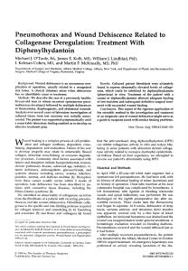 Pneumothorax & Wound Dehiscence: Collagenase Deregulation & Phenytoin Treatment