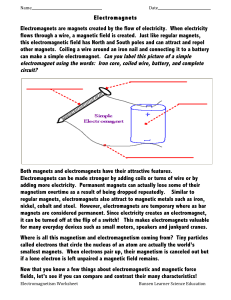 Electromagnets Explained: Principles, Properties & Uses Worksheet