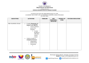 ARAL Program Action Plan SY 2025-2026: Academic Recovery & Learning