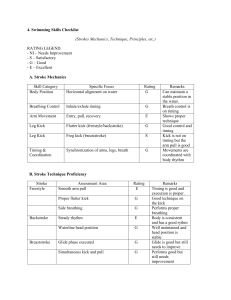 Swimming Skills Checklist: Stroke Mechanics & Technique Assessment
