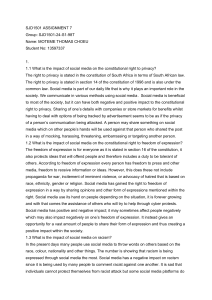 Social Media, Rights, GBV & Ubuntu in South African Law Assignment