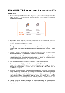 O Level Mathematics 4024: Examiner Tips for Exam Preparation