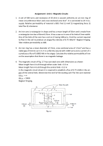 Magnetic Circuits Assignment: MMF, Flux, Reluctance Problems