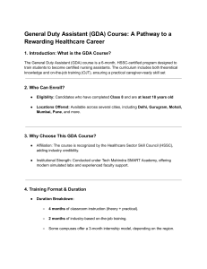 GDA Course: Pathway to a Rewarding Healthcare Career - Tech Mahindra