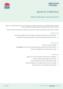 Sputum Collection: Patient Information & Instructions from NSW Health