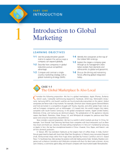 Introduction to Global Marketing: Concepts & Strategies