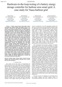 HIL Testing of BESS Controller for Harbour Smart Grid: Vaasa Case Study