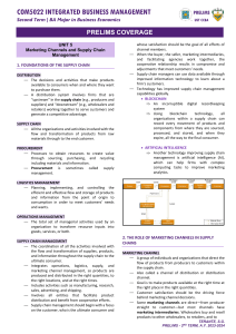 Integrated Business Management: Supply Chain & Marketing Channels