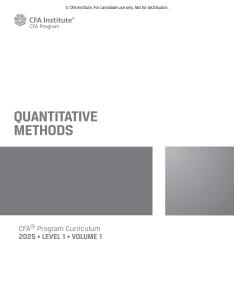 CFA Level 1 Quantitative Methods Curriculum 2025 - Volume 1
