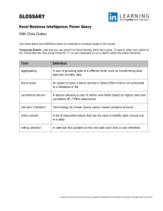 Excel Power Query Glossary: Business Intelligence Terms & Definitions