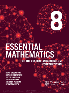 Essential Mathematics Year 8: Australian Curriculum Textbook 4th Ed.
