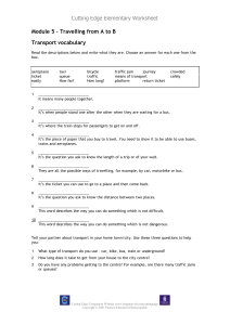 Cutting Edge Elementary Transport Vocabulary Worksheet - Module 5