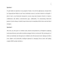 Organizational Behavior & Team Leadership: Practical Application Goals